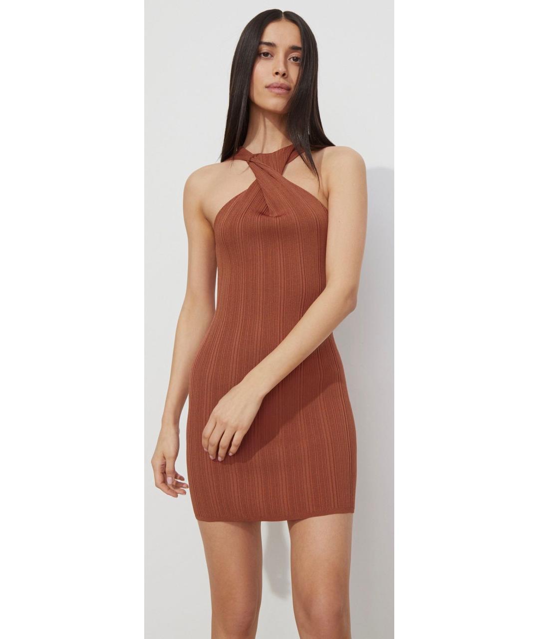 12 STOREEZ Бордовое вискозное повседневное платье, фото 3