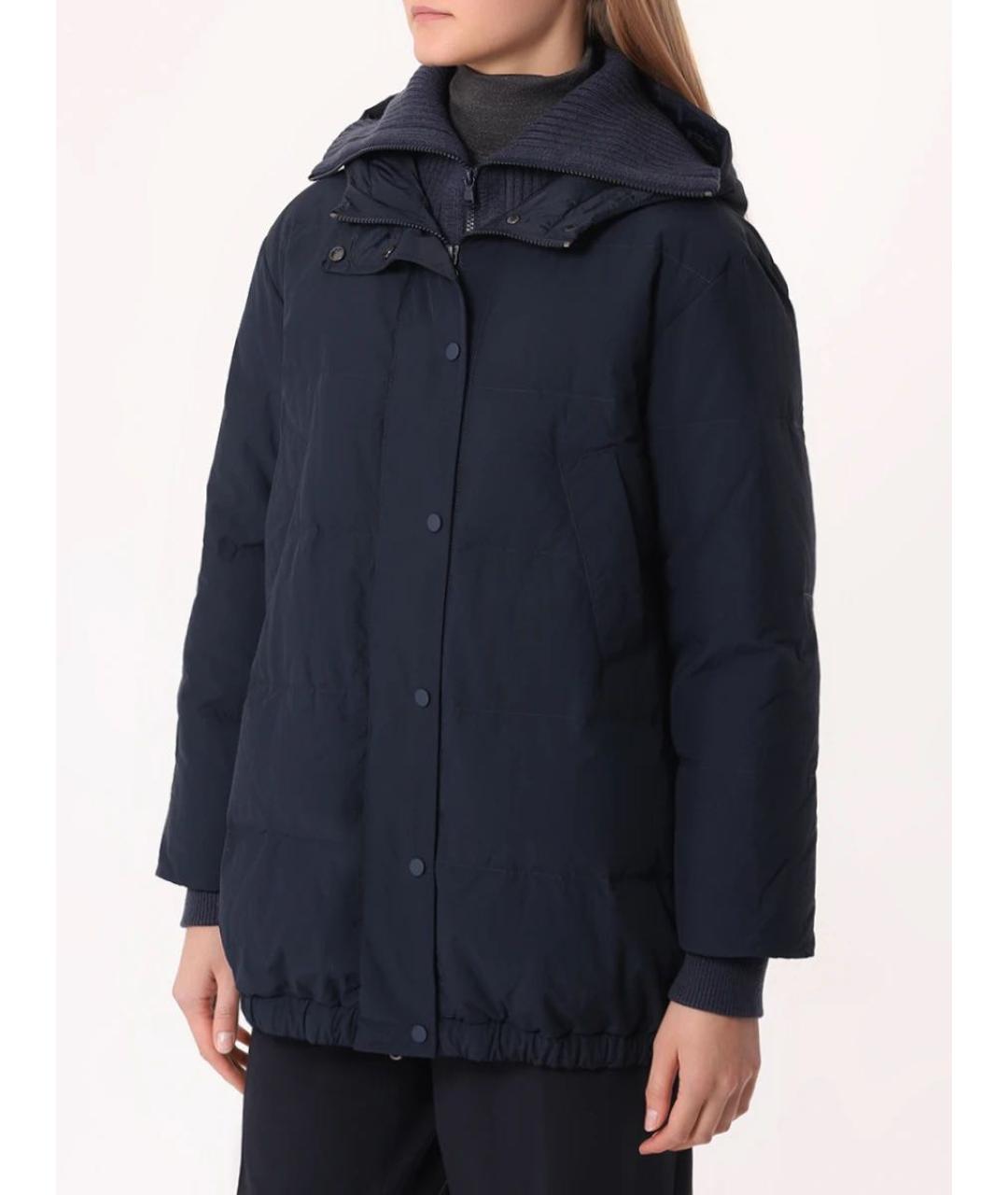 BRUNELLO CUCINELLI Темно-синий полиамидовый пуховик, фото 3