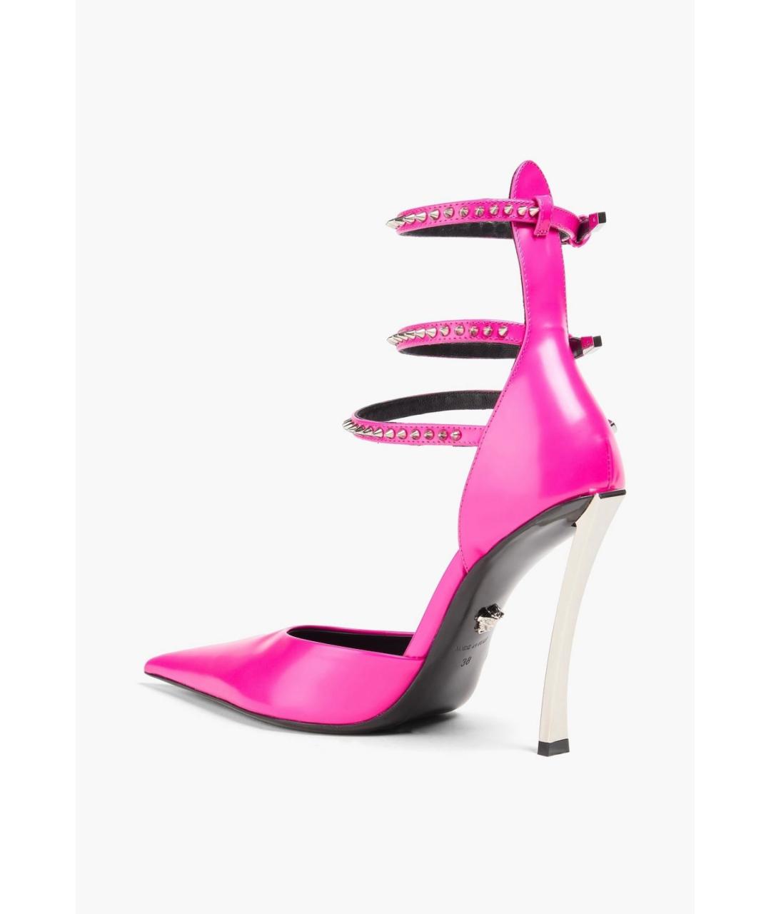 VERSACE Розовые кожаные туфли, фото 3