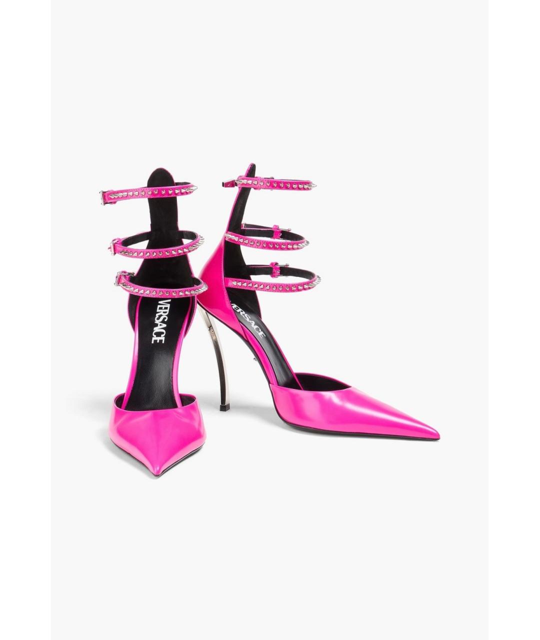 VERSACE Розовые кожаные туфли, фото 2