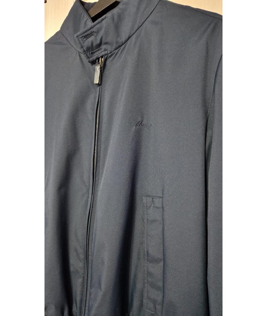 BRIONI Темно-синяя полиамидовая куртка, фото 5