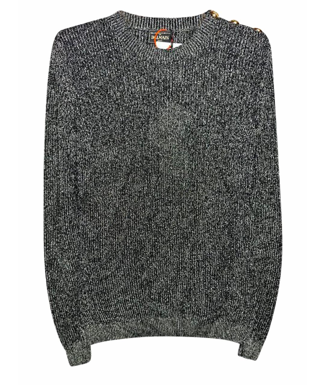 BALMAIN Серебрянный хлопковый джемпер / свитер, фото 1