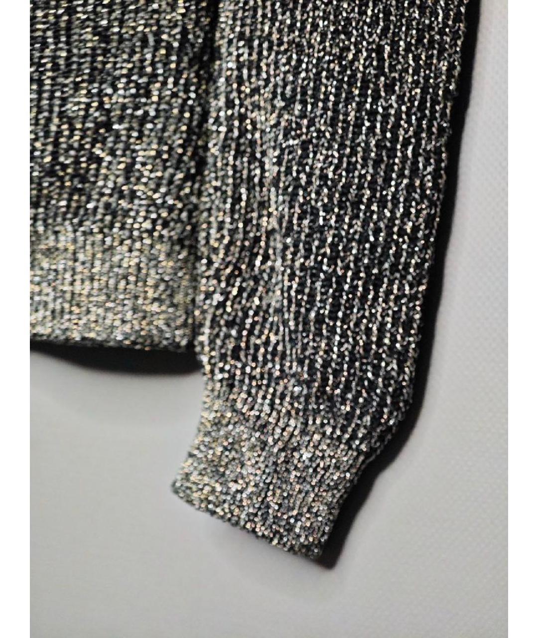 BALMAIN Серебрянный хлопковый джемпер / свитер, фото 5