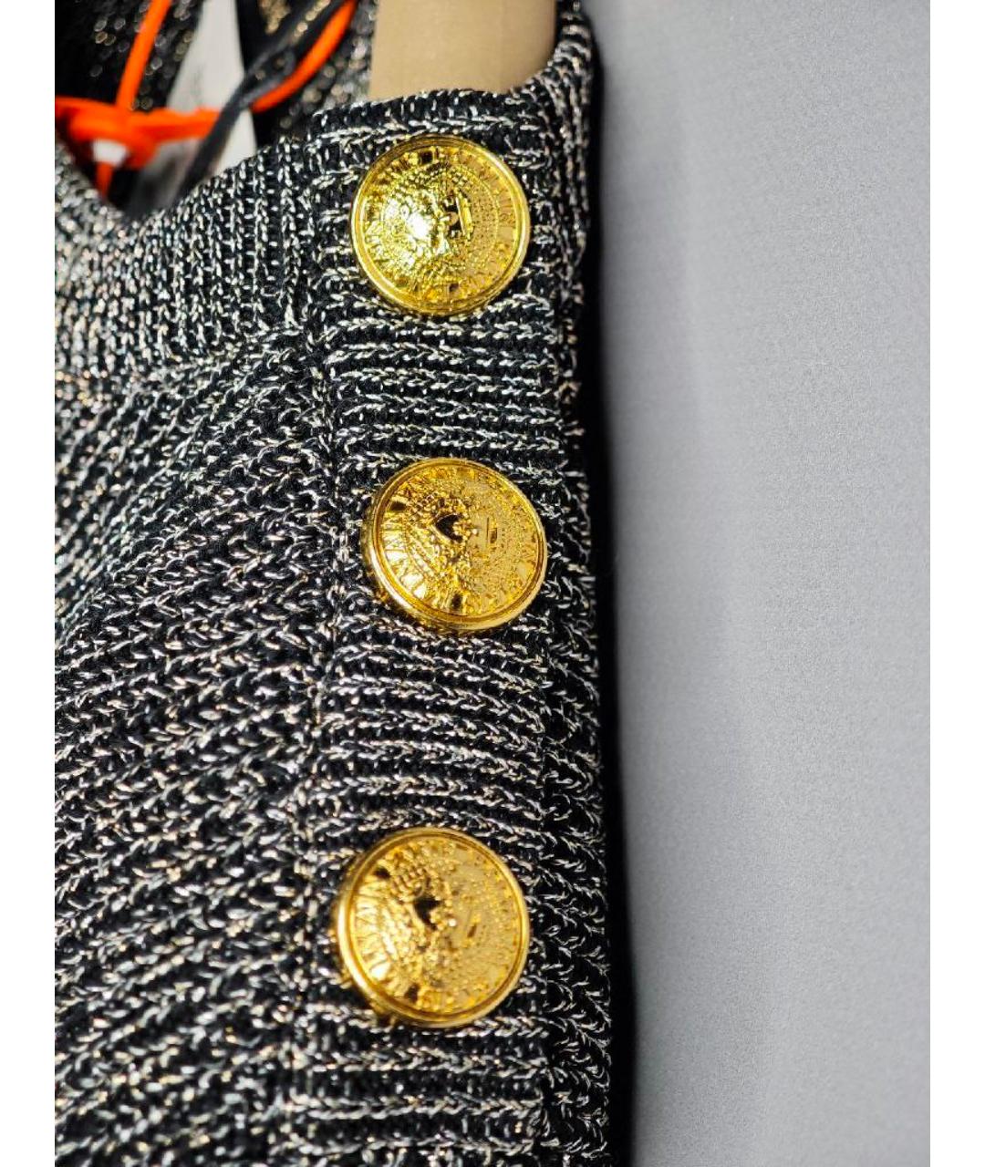 BALMAIN Серебрянный хлопковый джемпер / свитер, фото 4