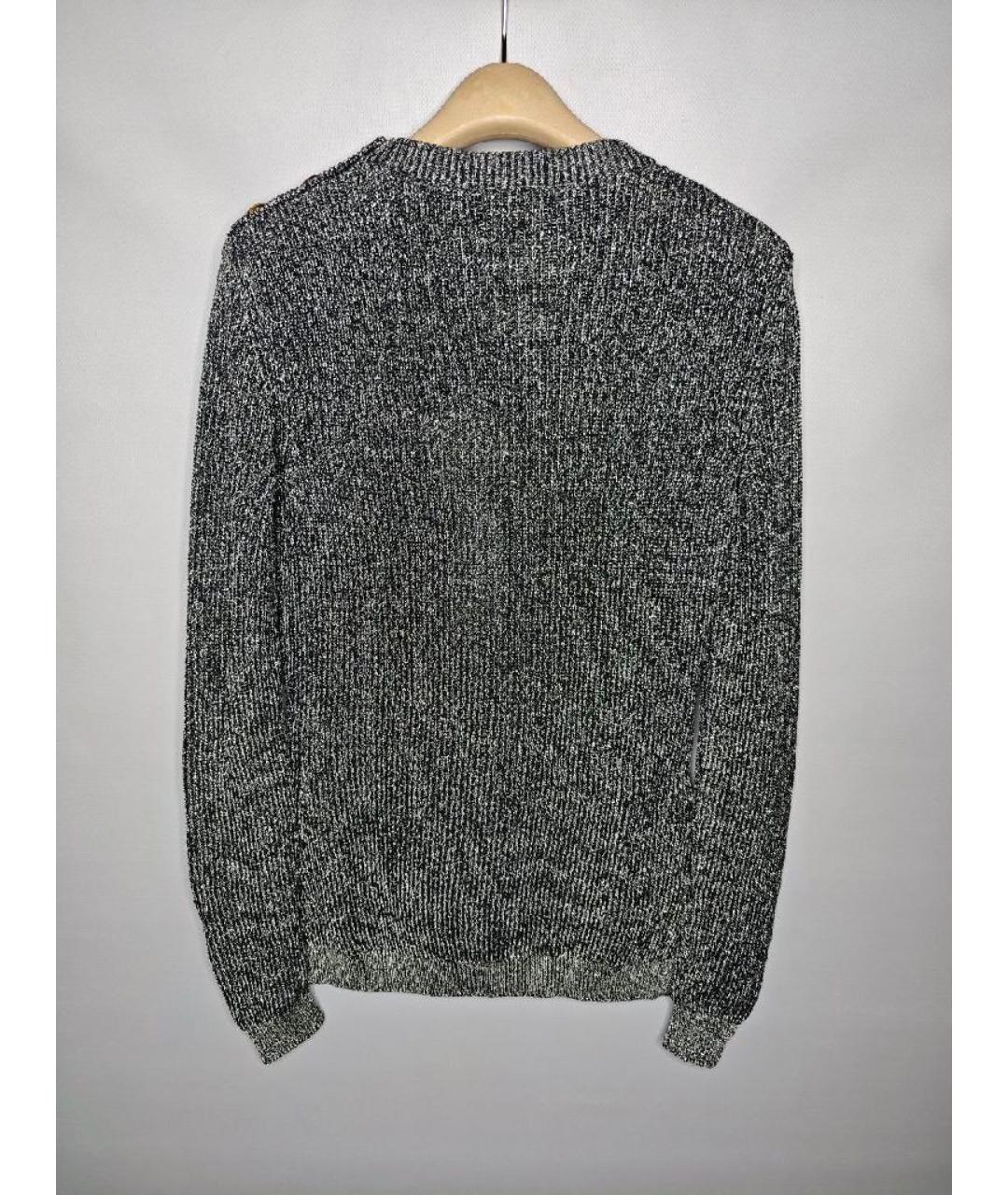 BALMAIN Серебрянный хлопковый джемпер / свитер, фото 2