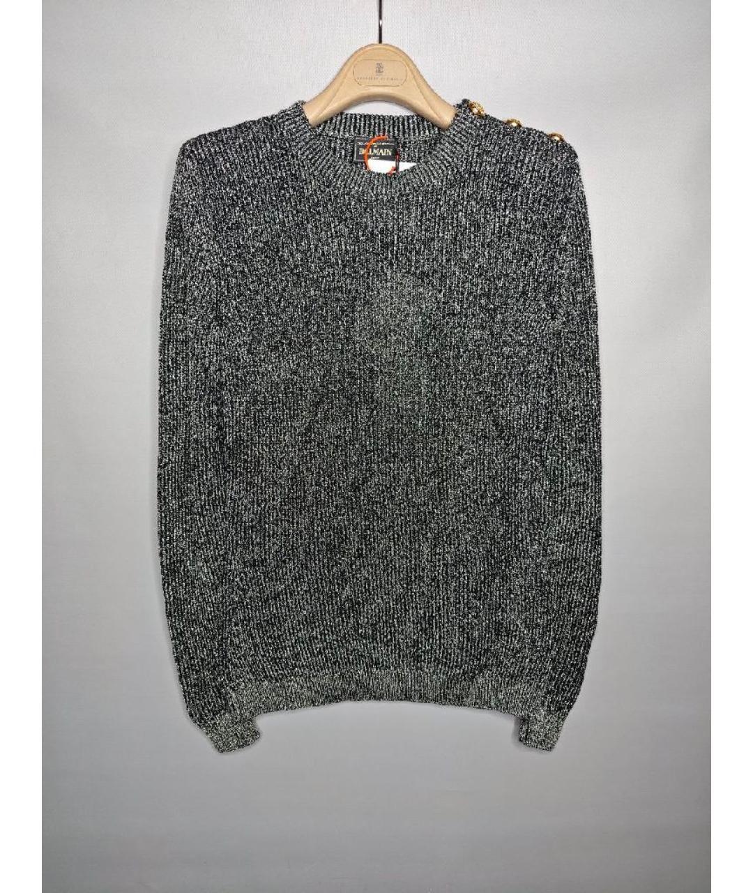 BALMAIN Серебрянный хлопковый джемпер / свитер, фото 8