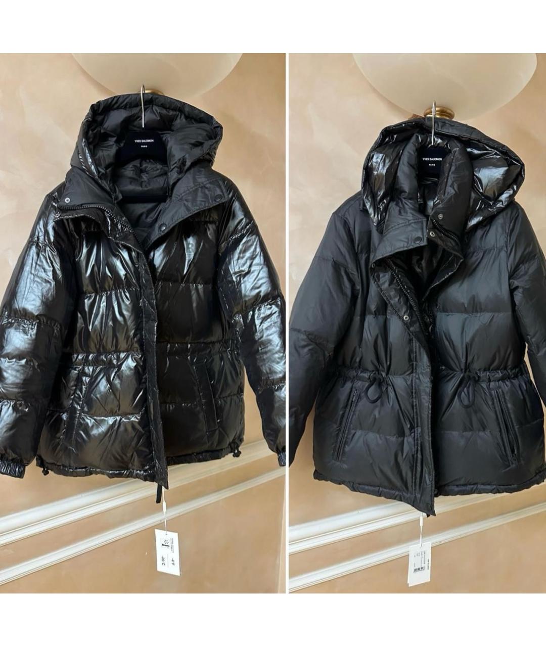 ARMY YVES SALOMON Черный полиэстеровый пуховик, фото 2