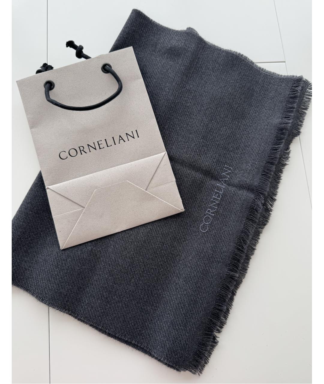 CORNELIANI Серый шерстяной шарф, фото 6