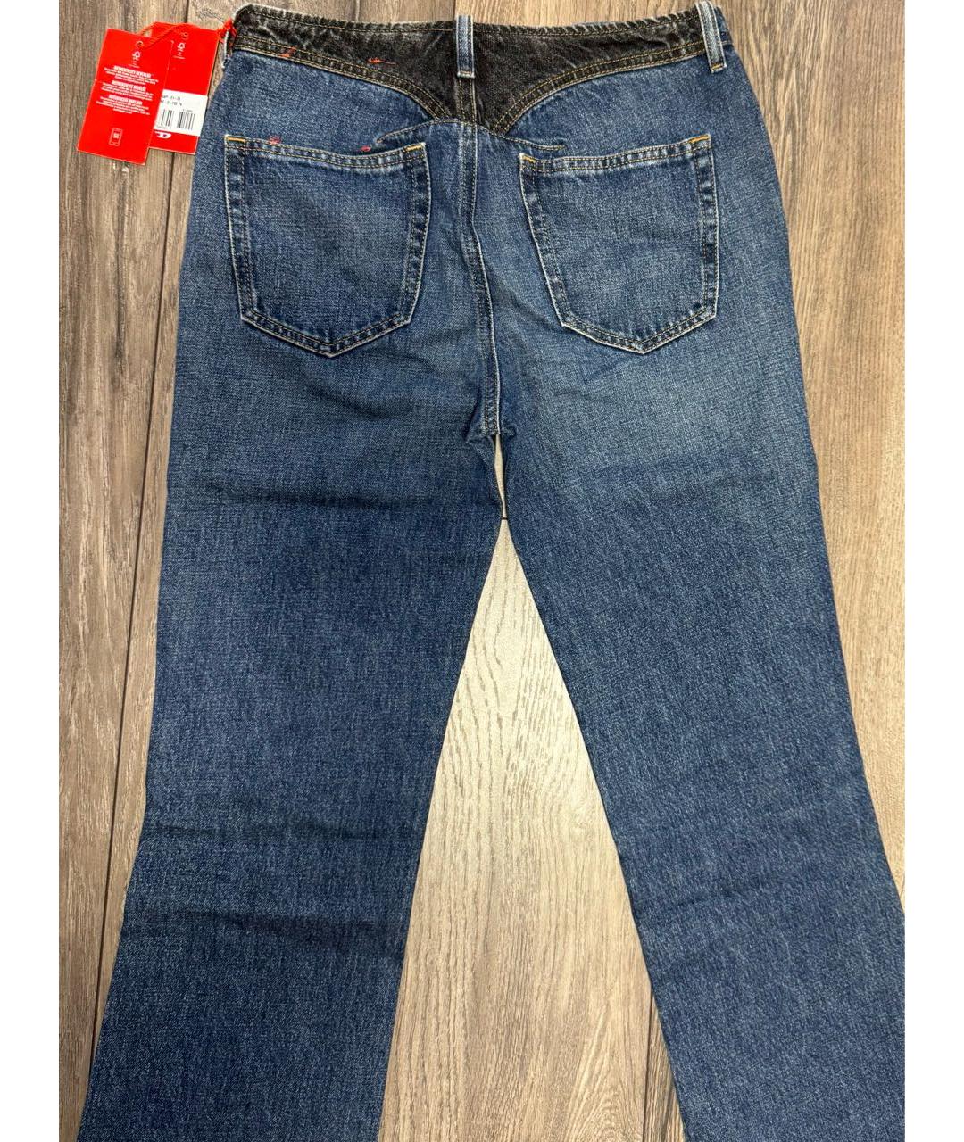 DIESEL Синие хлопковые прямые джинсы, фото 2
