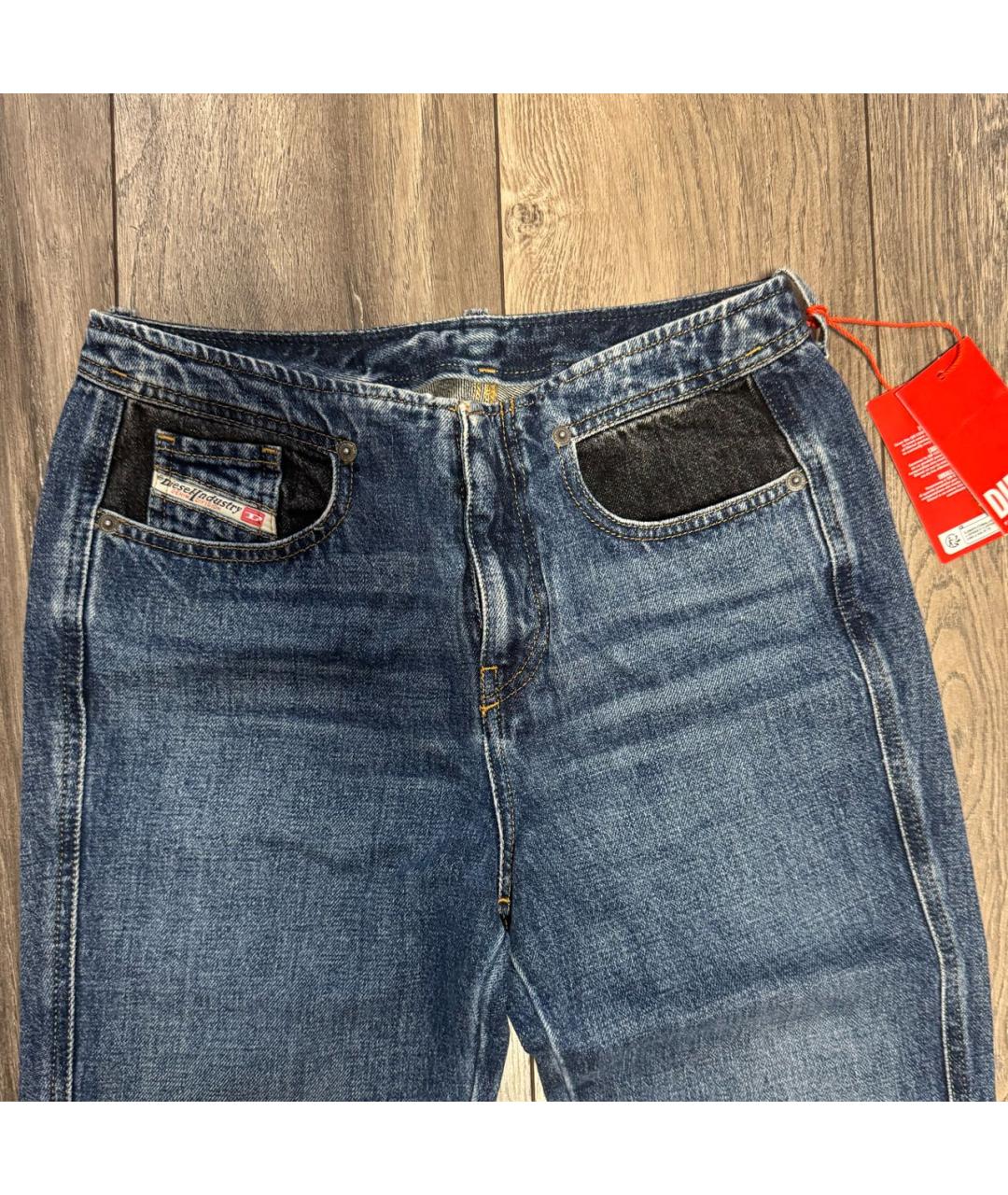 DIESEL Синие хлопковые прямые джинсы, фото 3