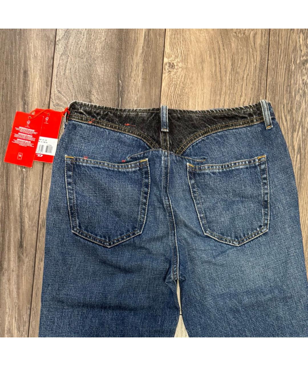 DIESEL Синие хлопковые прямые джинсы, фото 6
