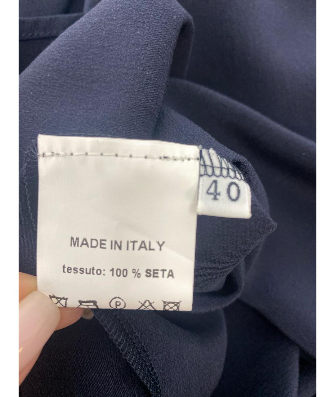 JO NO FUI Темно-синее шелковое коктейльное платье, фото 6