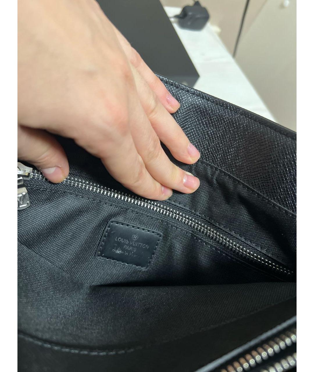 LOUIS VUITTON Серая кожаная сумка на плечо, фото 4