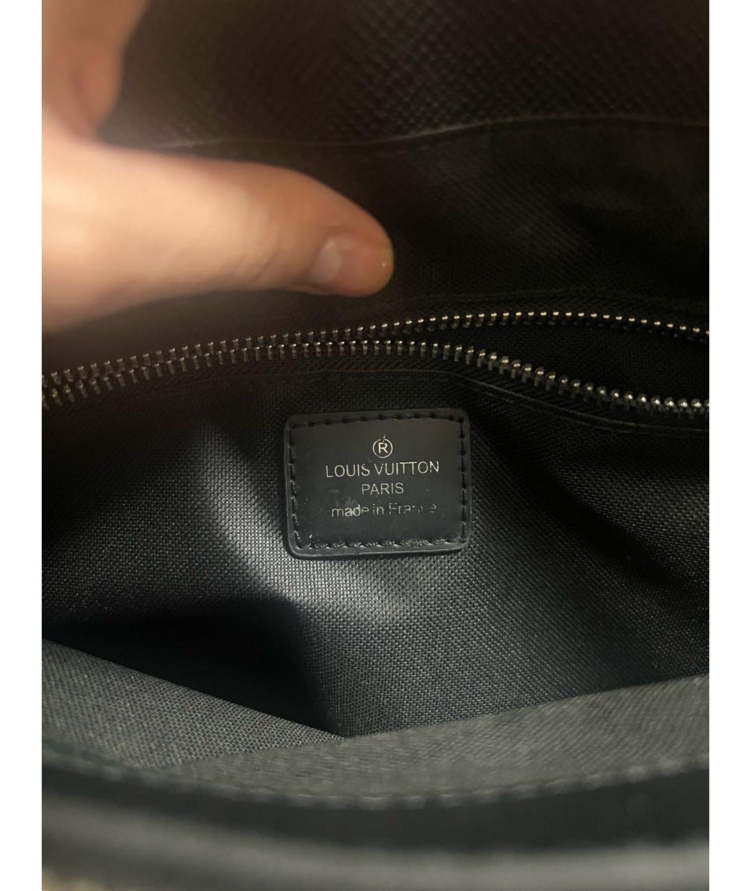 LOUIS VUITTON Серая кожаная сумка на плечо, фото 5