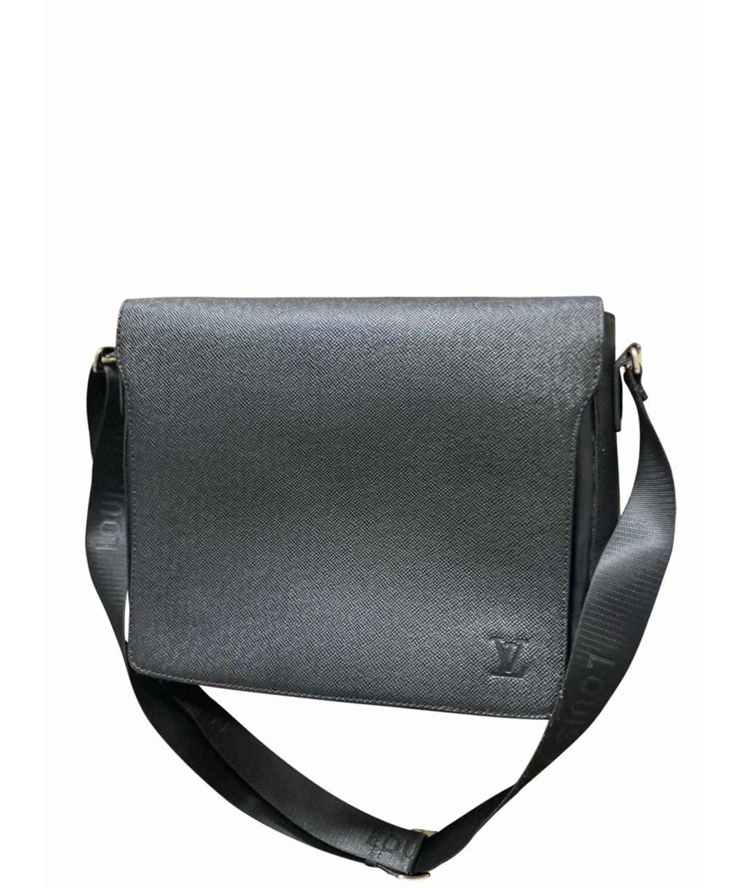 LOUIS VUITTON Серая кожаная сумка на плечо, фото 9