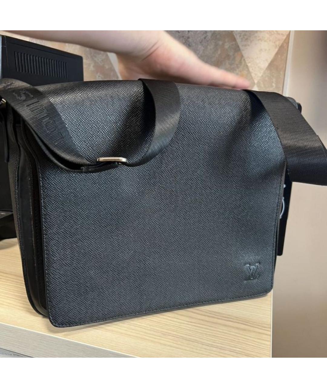 LOUIS VUITTON Серая кожаная сумка на плечо, фото 2