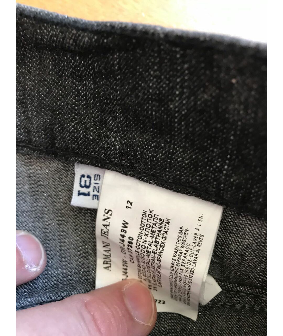 ARMANI JEANS Черные хлопко-эластановые прямые джинсы, фото 5