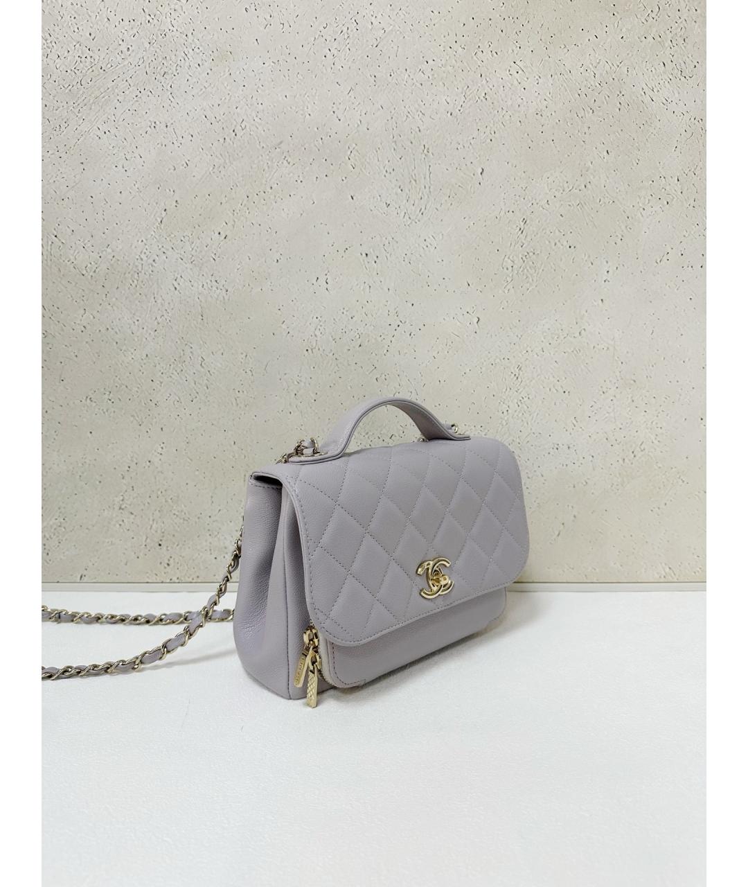 CHANEL Серая кожаная сумка через плечо, фото 4