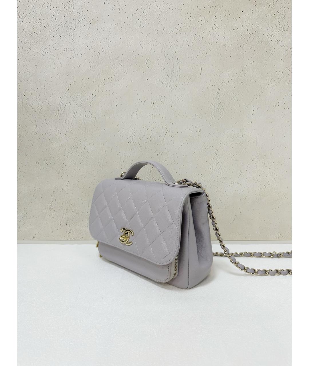 CHANEL Серая кожаная сумка через плечо, фото 3