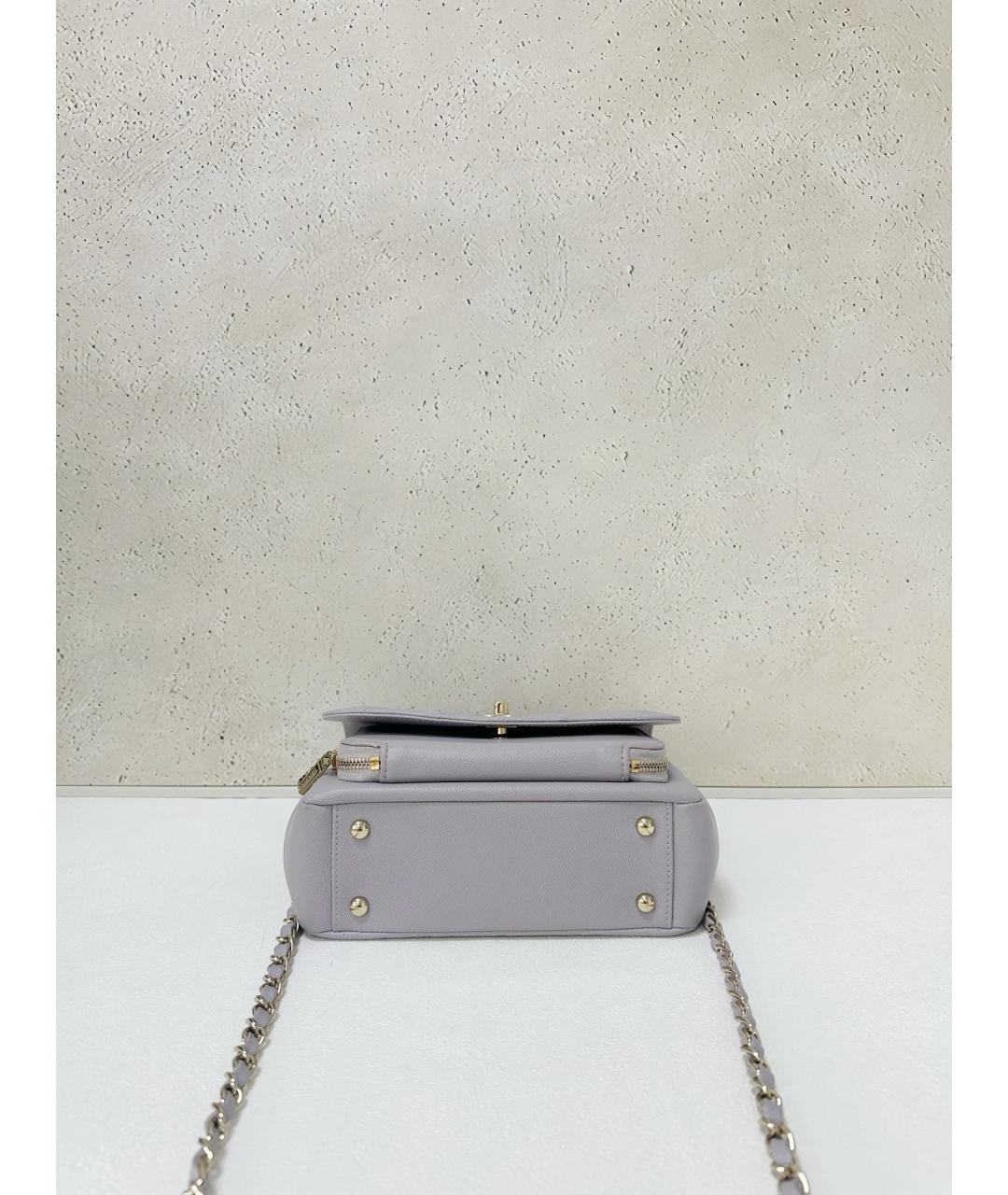 CHANEL Серая кожаная сумка через плечо, фото 5