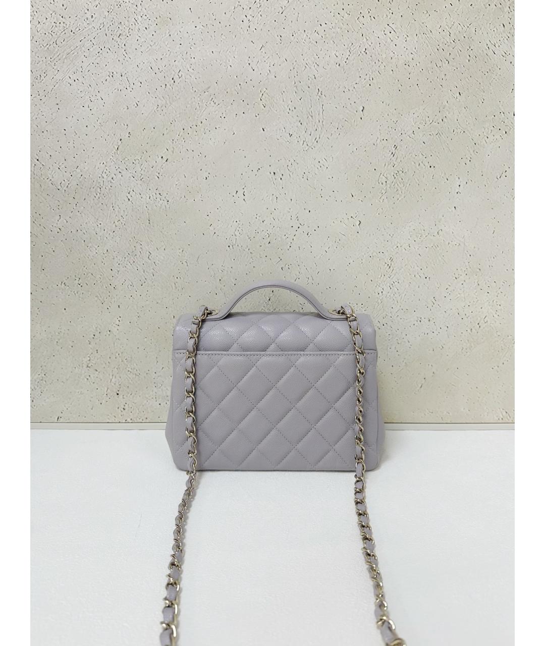 CHANEL Серая кожаная сумка через плечо, фото 2