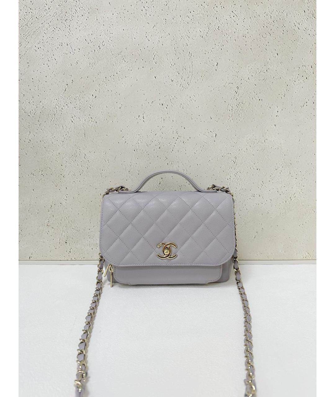 CHANEL Серая кожаная сумка через плечо, фото 7
