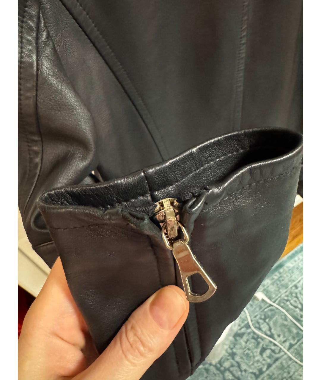 YVES SALOMON Черная кожаная куртка, фото 4