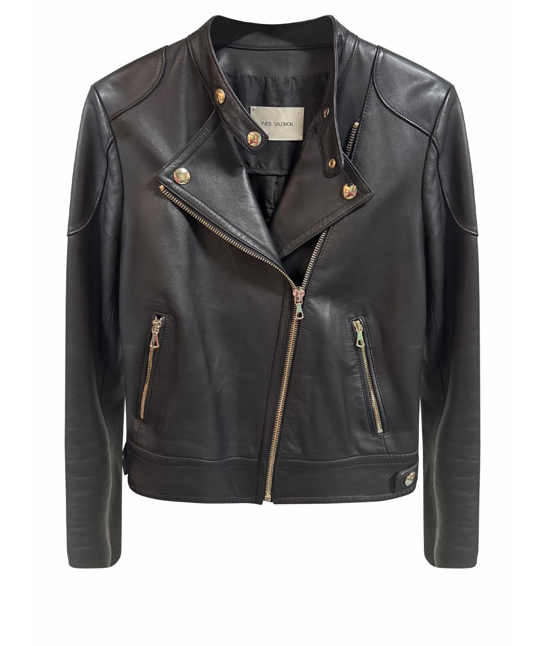 YVES SALOMON Черная кожаная куртка, фото 1
