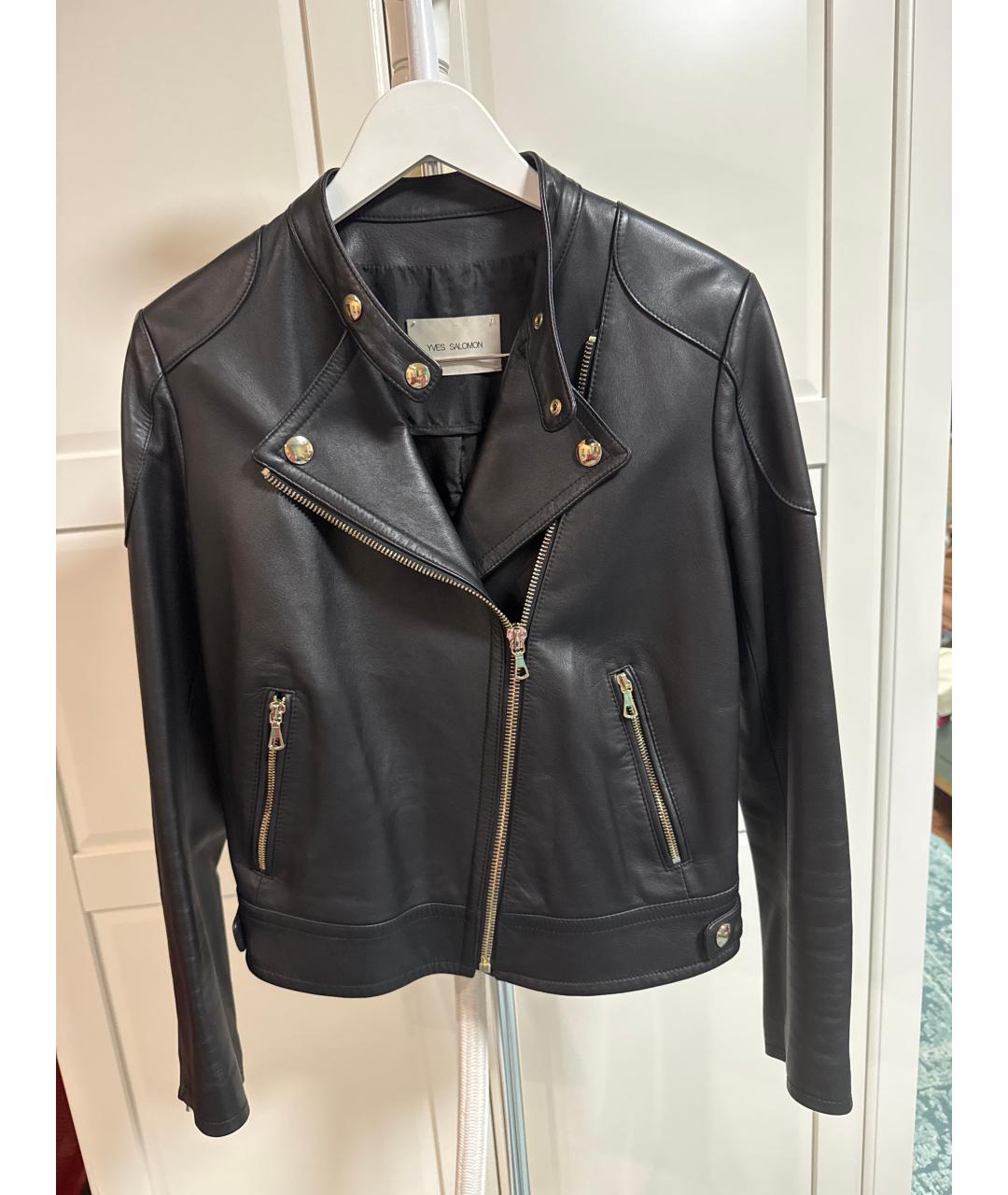 YVES SALOMON Черная кожаная куртка, фото 6