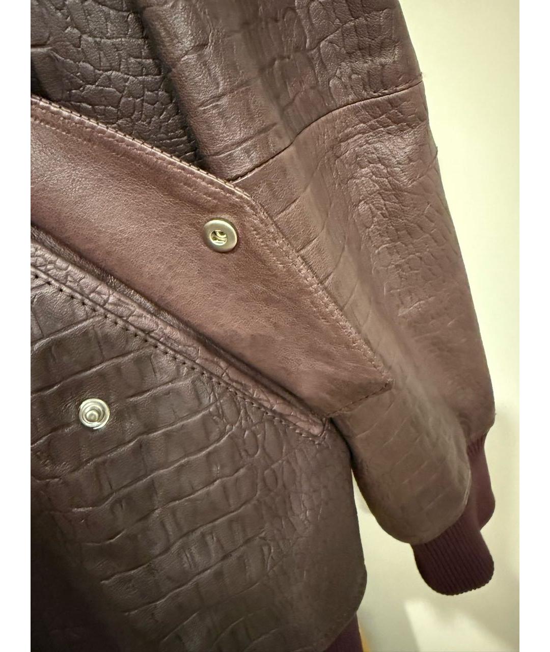 HUGO BOSS Бордовая кожаная куртка, фото 6