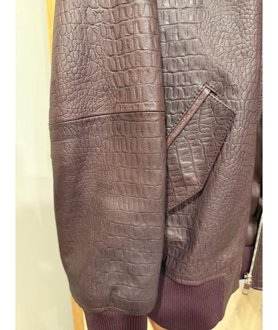 HUGO BOSS Бордовая кожаная куртка, фото 5