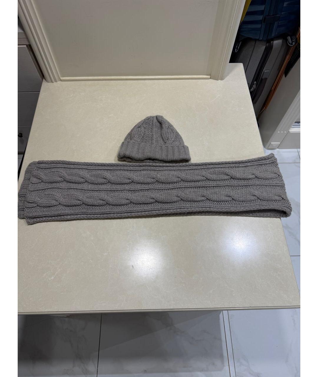 LORO PIANA Серая кашемировая шапка, фото 4