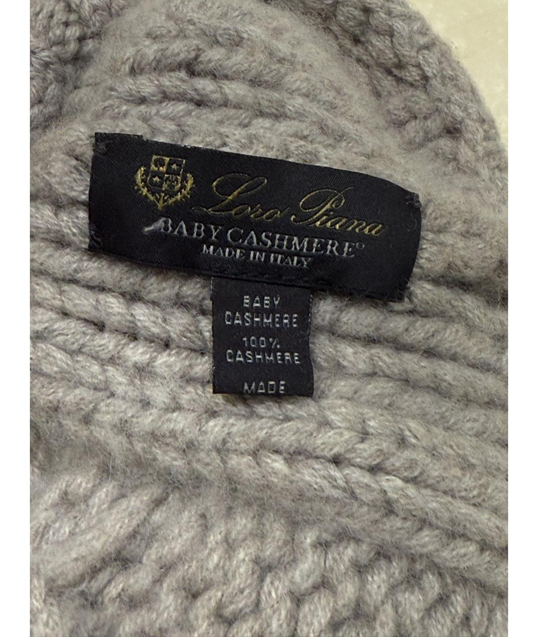 LORO PIANA Серая кашемировая шапка, фото 3