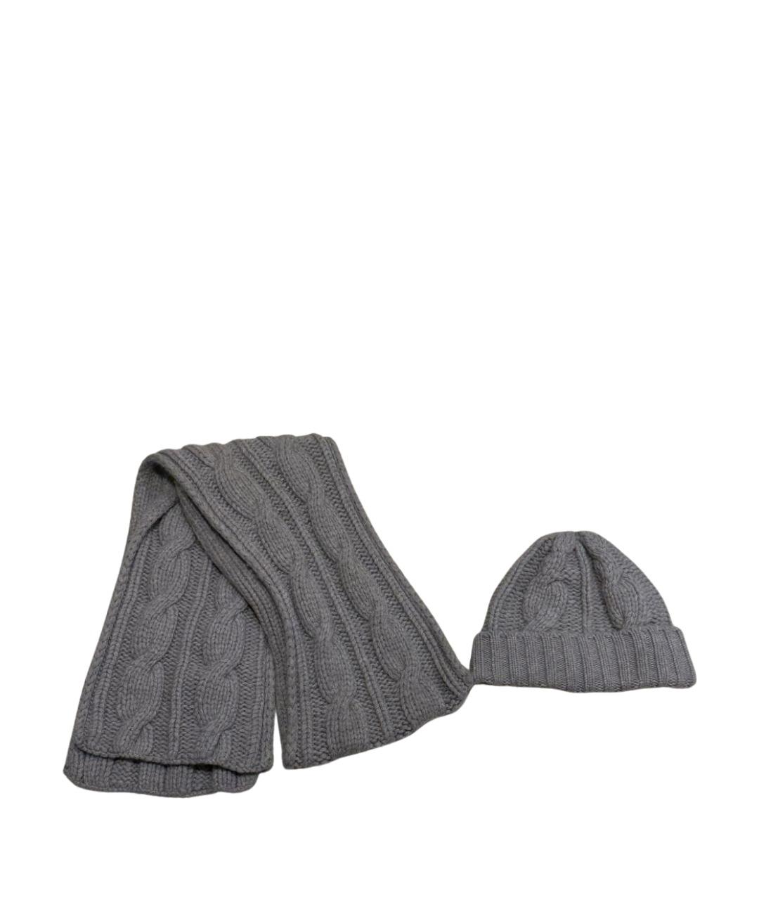 LORO PIANA Серая кашемировая шапка, фото 1