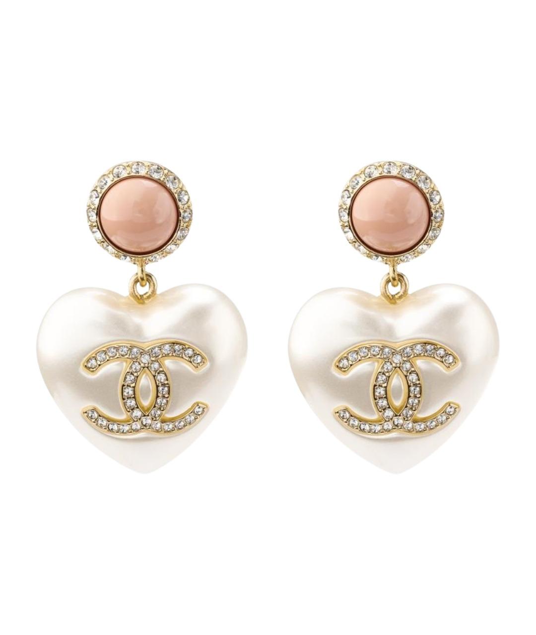 CHANEL Белые серьги, фото 1