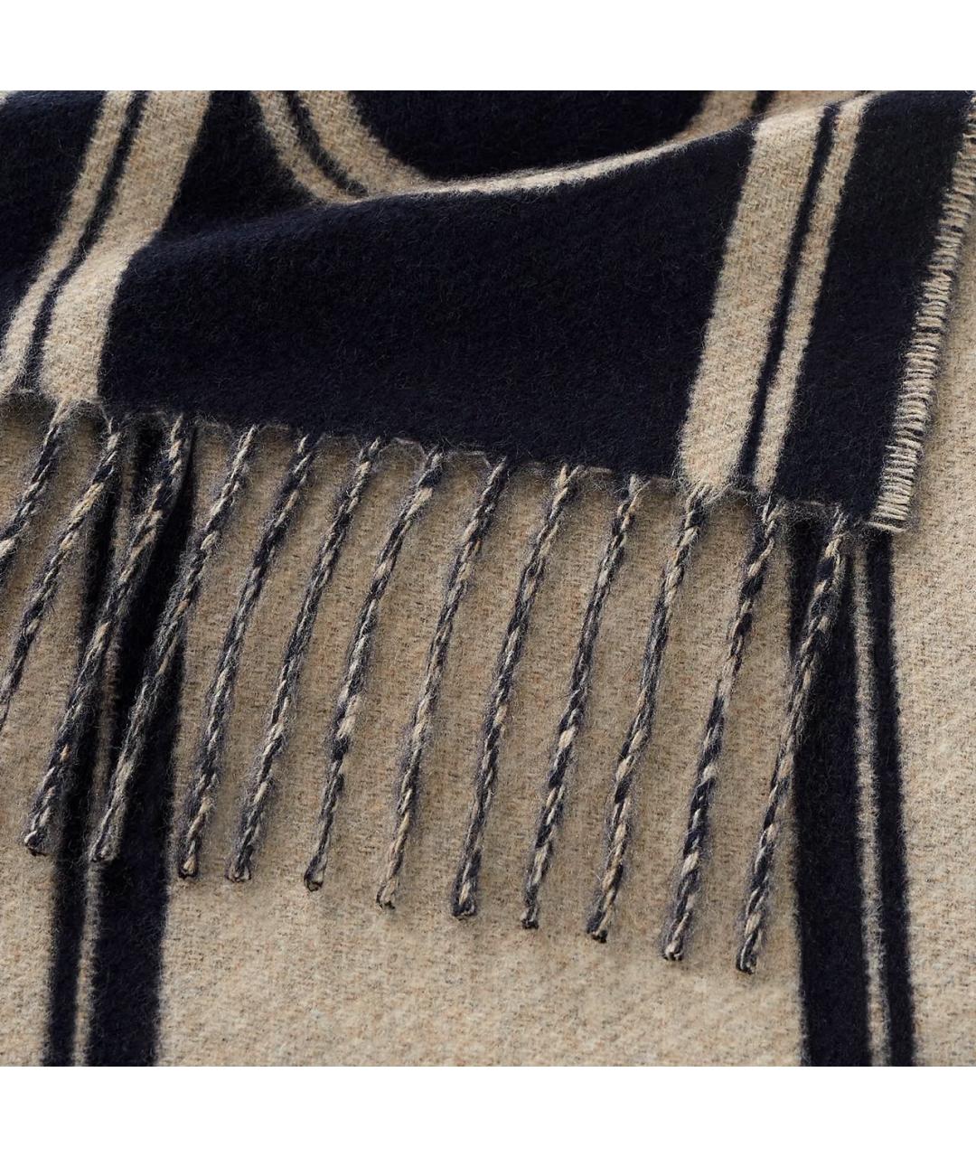 HERMES Черный кашемировый шарф, фото 2