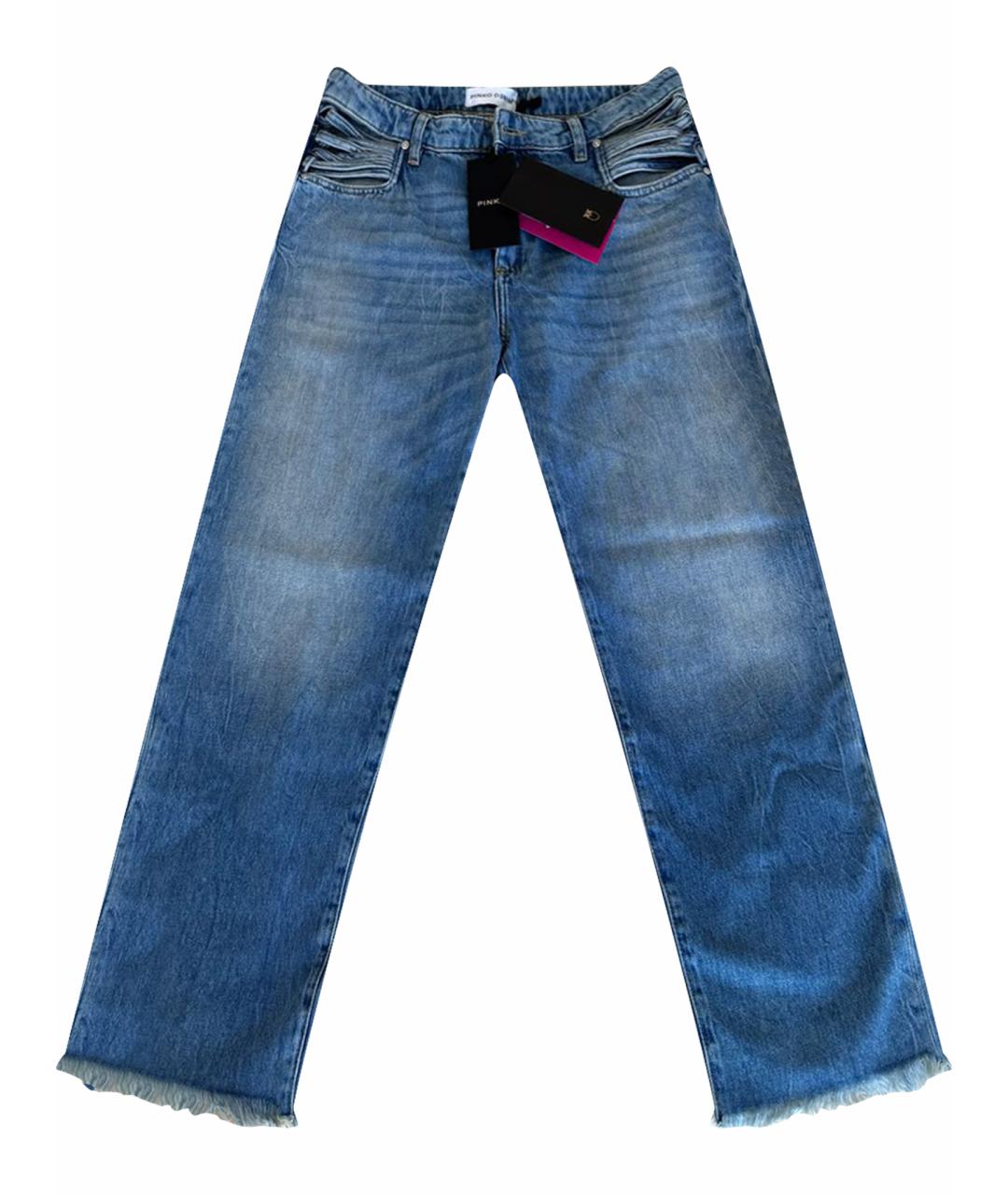 PINKO Синие хлопковые прямые джинсы, фото 1