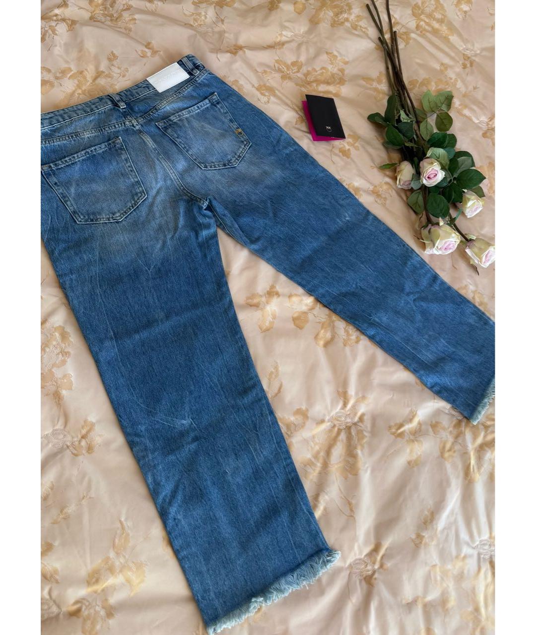 PINKO Синие хлопковые прямые джинсы, фото 3