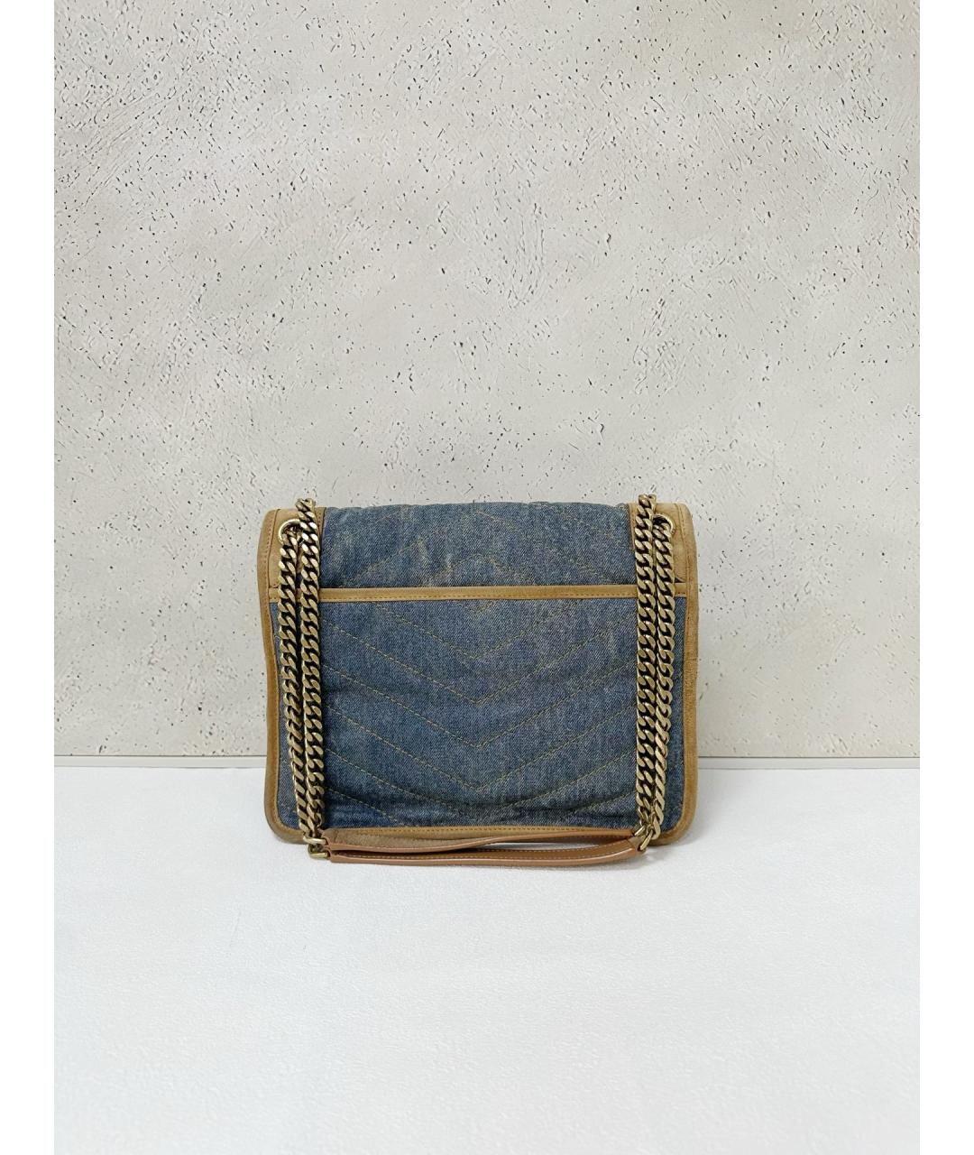 SAINT LAURENT Голубая деним сумка через плечо, фото 2