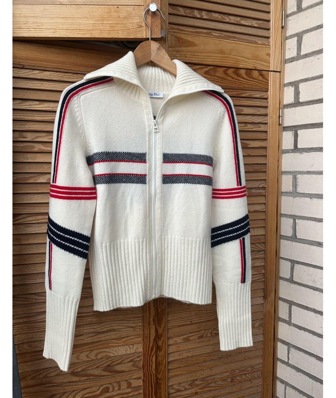CHRISTIAN DIOR Белый шерстяной джемпер / свитер, фото 9