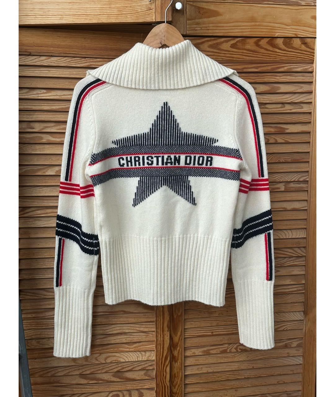 CHRISTIAN DIOR Белый шерстяной джемпер / свитер, фото 2
