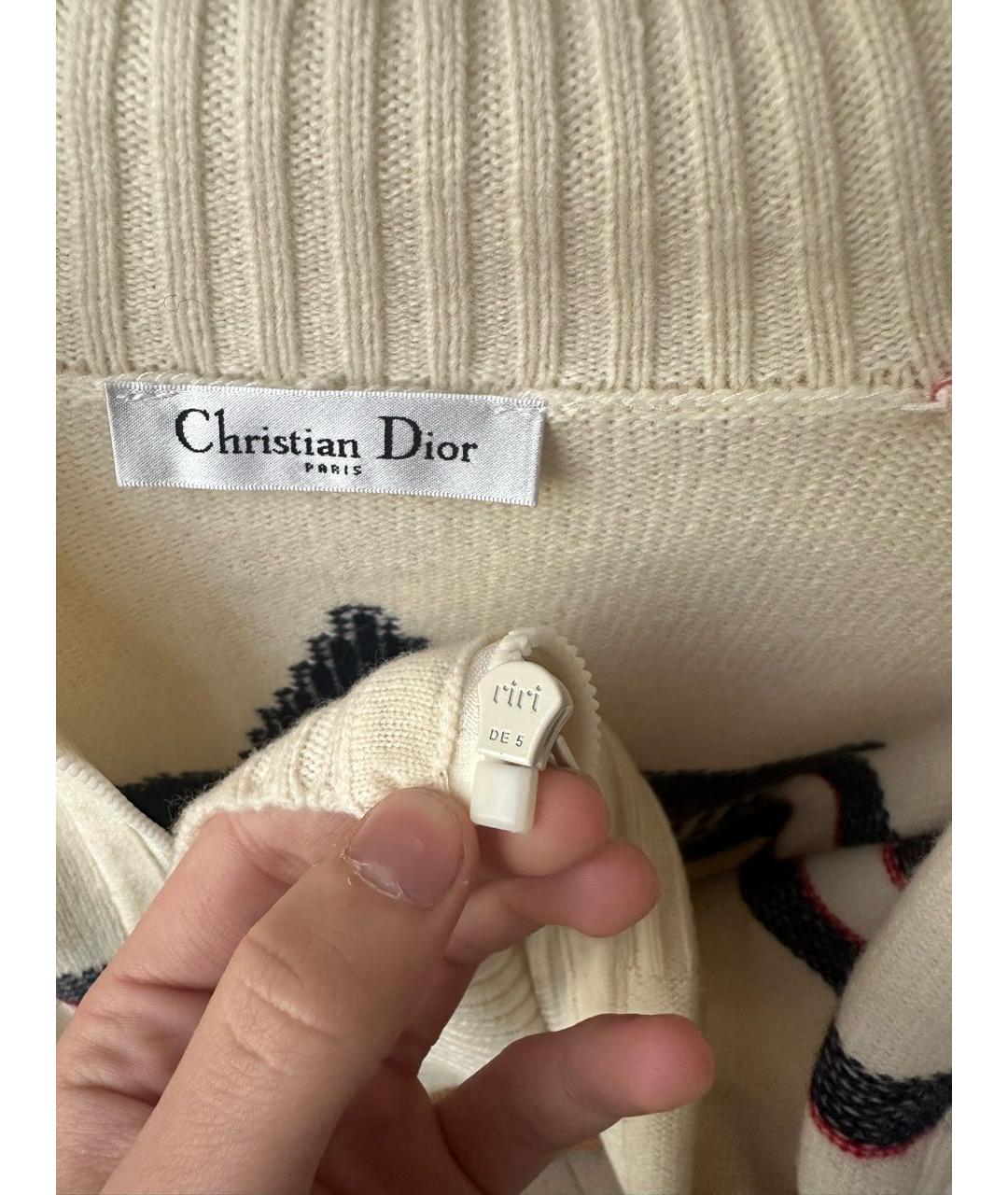 CHRISTIAN DIOR Белый шерстяной джемпер / свитер, фото 8