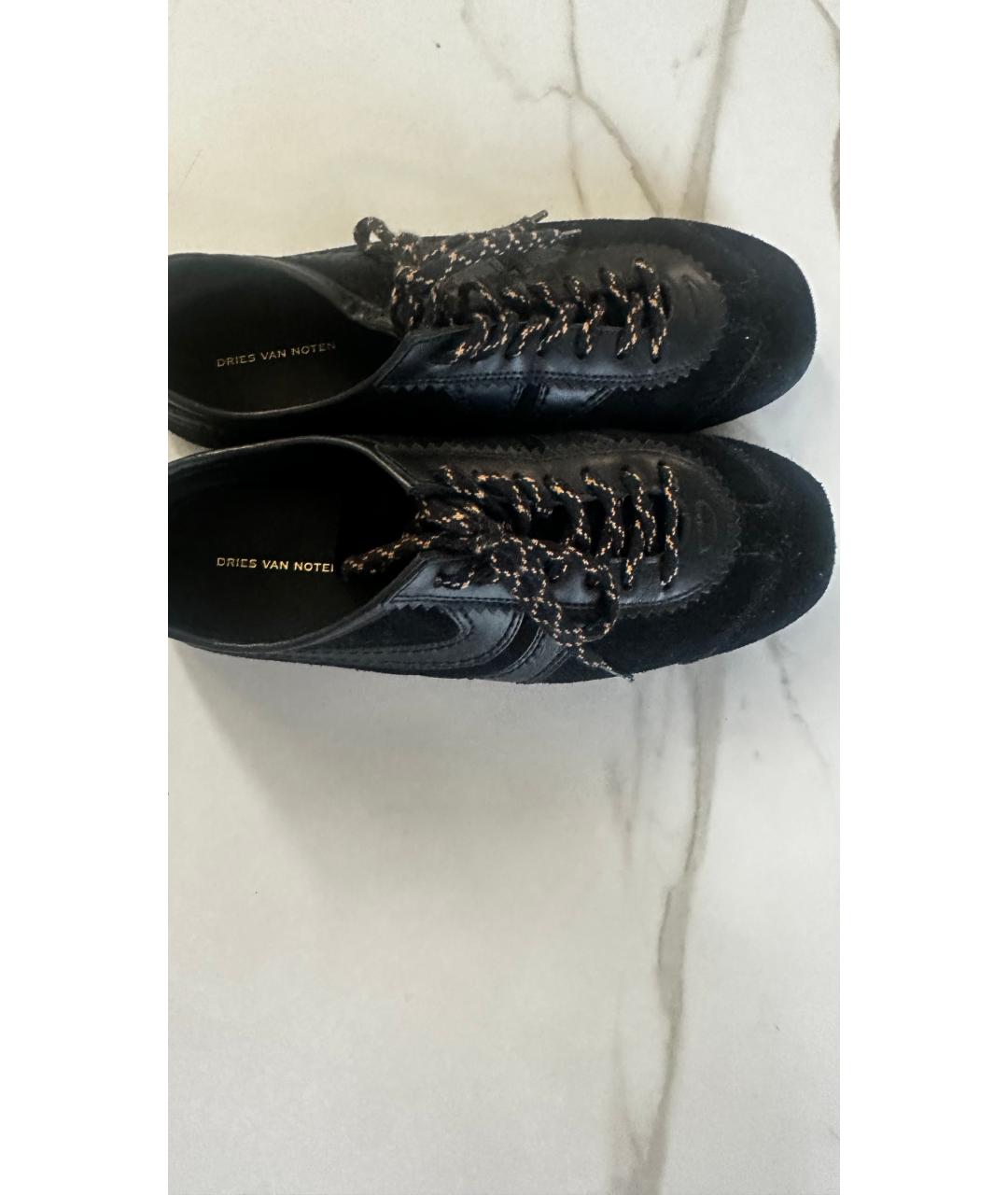 DRIES VAN NOTEN Коричневые замшевые кеды, фото 3