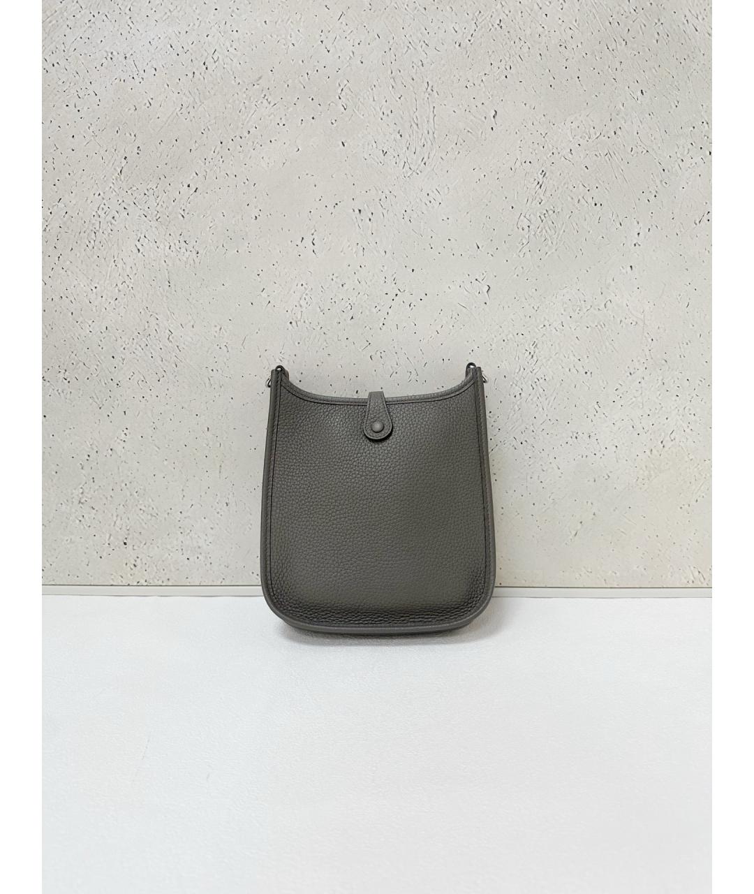 HERMES Серая кожаная сумка через плечо, фото 2