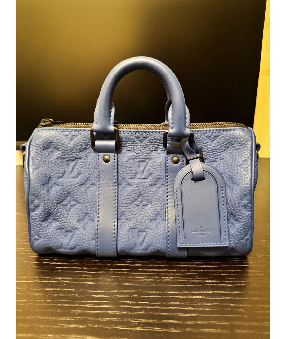 LOUIS VUITTON Синяя кожаная сумка тоут, фото 3