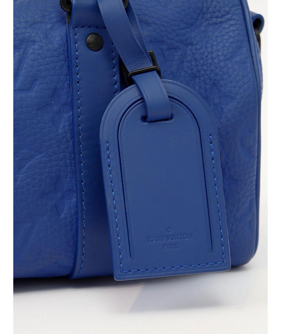 LOUIS VUITTON Синяя кожаная сумка тоут, фото 4