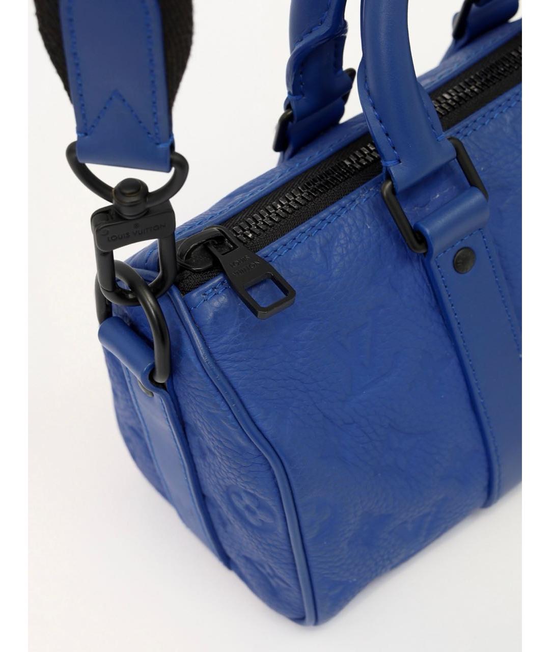 LOUIS VUITTON Синяя кожаная сумка тоут, фото 5