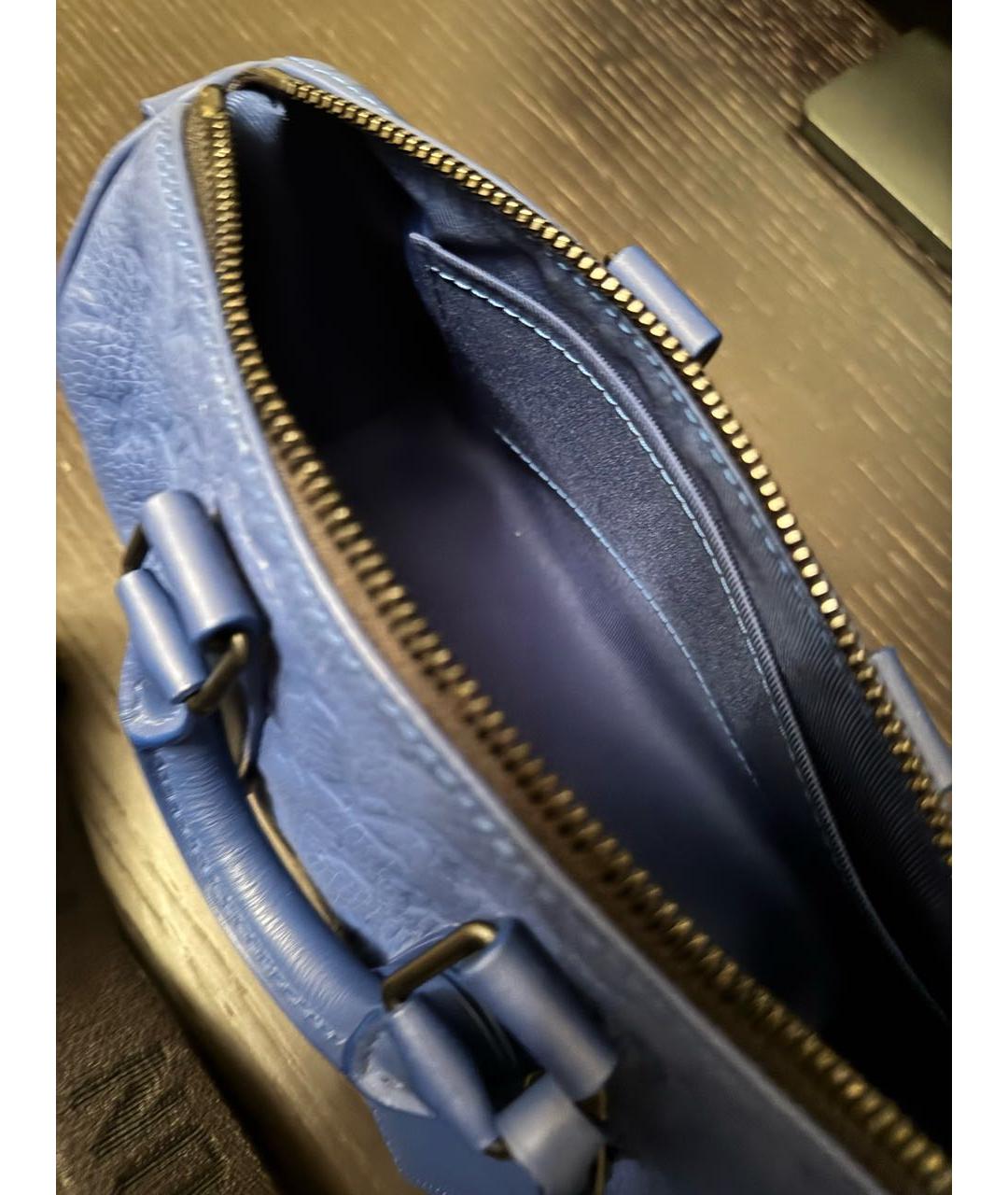 LOUIS VUITTON Синяя кожаная сумка тоут, фото 4