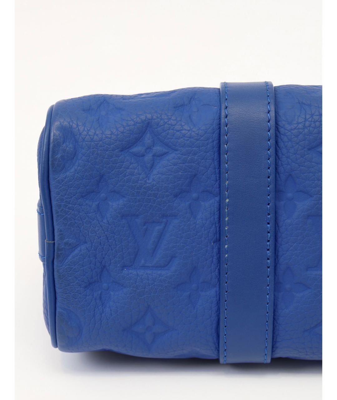 LOUIS VUITTON Синяя кожаная сумка тоут, фото 7