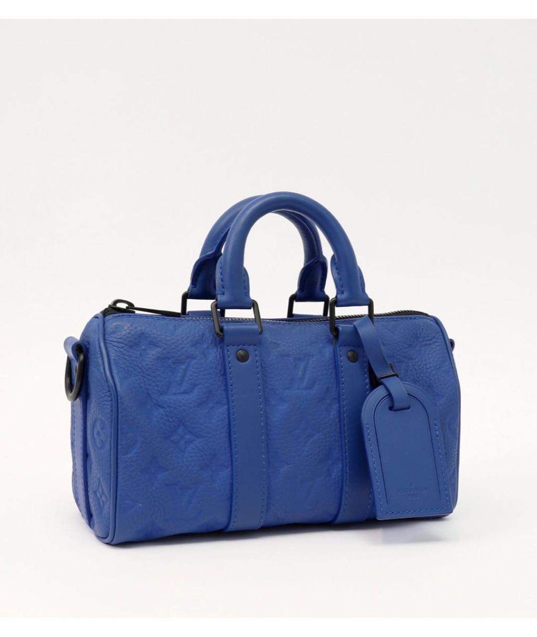 LOUIS VUITTON Синяя кожаная сумка тоут, фото 2